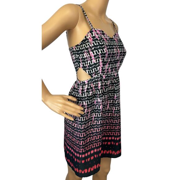 2/$15 American Eagle Cutout Mini Dress Pink Black Ombre Pockets Size 0 - Picture 3 of 13